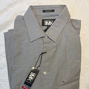 Express Men's Light Gray 1MX Dress Shirt